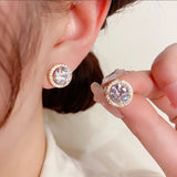 S925 Silver Platinum And Gold Plating Moissanite Stud Earrings Women Fine Jewellery