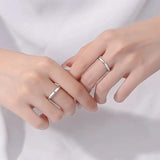 Full Moissanite Diamonds Ring Set for Women Men - Sterling Silver Wedding Promise Engagement Couple Rings Jewellery