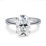 Luxury 4.5CT Oval Cut VVS1 D Colour Moissanite Diamond Silver Engagement Ring