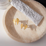 Classic Two-Colour Angel Wings Minimalist 18K Gold Plated Stainless Steel Open Ring