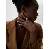 18K Gold Plated Stainless Steel Unique Lip Open Fashion Personalized Attractive Ring