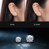 Premium 0.2-3ct Moissanite Diamonds Sterling Silver Unisex Stud Earrings
