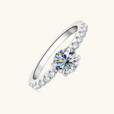 Superb 6mm 0.8Carat D Color VVS1 Moissanite Silver Engagement Solitaire Rings