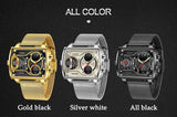 New Men Watch Gold Quartz Led Sport Waterproof Wrist Watch -  Fashion Military Digital Watches - The Jewellery Supermarket