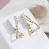 14 Karat Rolled Gold Triangle Simple Design Drop Daily Earrings For Women