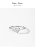 Glamorous Heart-shaped Sterling Silver Sparkling AAAA Lab Created Diamonds Ring