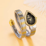 Luxury Brand Selection Snake Shape CZ Diamonds Iced Out Analog Quartz Watches