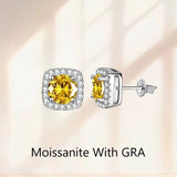 GRA Certificate 0.3ct 0.5ct 1.0ct 2.0ct Moissanite Diamonds Stud Silver Earrings
