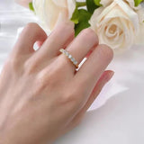 18K Gold Plated D Colour 3mm 7-Stone Eternity Moissanite Diamonds Rings S925 Silver Lab Diamond Fine Jewellery
