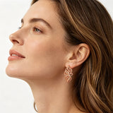 Ethnic 14K Gold Filled Hollow Flower Drop Earrings Daily Fine Jewellery