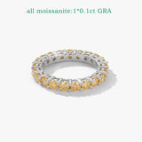 Stunning 3mm VVS1 D Colour Moissanite Diamonds Eternity 925 Sterling Silver Rings