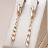 Elegant Fashion Glossy Rolled Rose Gold of 14-Karat Purity Long Earrings For Women - Daily Jewellery