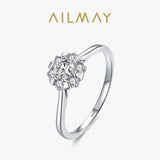 New Romantic Flower Design 925 Sterling Silver AAAA Lab Created Diamond Rings