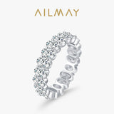 Luxury Dazzling Full Oval AAAA Lab Created Diamonds 925 Sterling Silver Ring