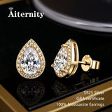 Selection of 0.5-2ct Cut 3EX D VVS1 Moissanite Diamonds Silver Stud Earrings