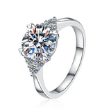 Popular Snowflake 4-Claw D Colour 1/2CT Moissanite Diamond S925 Sterling Silver Rings for Women Wedding Jewellery