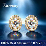 0.5-2ct D Colour Marquise Pear Emerald Cut Moissanite Diamonds Silver Stud Earrings