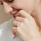 Superb 3 Stone 2/4 Carat VVS1 D Colour Moissanite Diamonds 18KGP Silver Ring