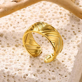New In Stainless Steel 14K Gold Colour Rings For Women and Girls - Ideal Trendy Fashion Rings, Ideal Gifts - The Jewellery Supermarket