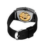 High Quality Watch for Men Triangle Steel Skeleton Mechanical Automatic Movement Waterproof Rubber strap Watches
