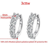 Stunning 18KGP 3cttw D Colour Moissanite Diamonds Hoop Earrings for Women - Sparkling Silver Fine Jewellery - The Jewellery Supermarket