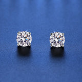 Top Sparkling 0.5-2 Carat D Colour Moissanite 925 Sterling Silver Stud Earrings