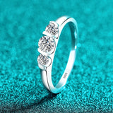 Full D Colour VVS1 Moissanite 925 Sterling Silver with 18 K Gold Plated Wedding Ring