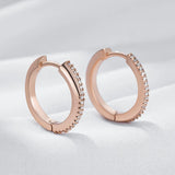 14 Karat Rolled Gold Luxury Design Full AAA Zircon Diamonds Hoop Earrings