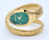 High Quality Gold Diamond Set Snake Shaped Dress Watch Bangle Unique Brand Watch