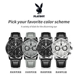 Men's Fashion Quartz Watch High Quality Leather Strap Waterproof Multifunction Wristwatch with Stylish Design