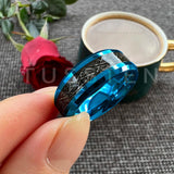 New 8MM Black Meteorite Beveled Polished Finish Comfort Fit Tungsten Gold Wedding Rings for Men and Women