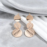 14 Karat Gold Filled Retro Ethnic Long Dangle Fine Jewellery Earrings For Women