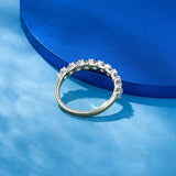 10 Stones 1ct Half Eternity Moissanite Diamonds Engagement Wedding Rings Sterling Silver Stackable Ring for Women