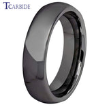 Domed Polished Finish 6MM 8MM  Shiny Tungsteng Blue Black Men Women Wedding Rings