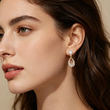 Multicolour Lovely Cultured Pearls AAA Zircon Diamonds Silver Drop Earrings