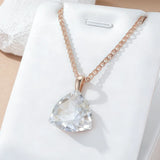 14K Rolled Gold Shiny White AAA Zircon Luxury Big Crystal Fashion Pendant And Necklace