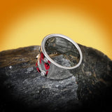 Fashionable Exquisite Red, White Handmade Enamel AAA Zircon Diamonds Rings