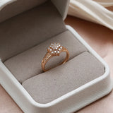 Luxury Hexagon Cut 14K Filled Rose Gold AAA Zircon Diamonds Full Paved Ring - High Quality Jewellery