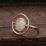 AAA Zircon Diamonds Full Paved 14K Filled Gold Unique Luxury Design Ring