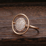 AAA Zircon Diamonds Full Paved 14K Filled Gold Unique Luxury Design Ring
