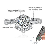 Dazzling VVS11CT Moissanite Diamond Rings for Women Silver Classic Engagement Wedding Jewellery With GRA Certificate