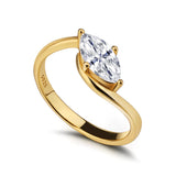 New Design Solitaire 1-2CT Marquise VVS1 D Colour Moissanite Diamonds Silver Ring