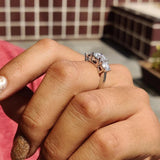 Amazing 3 Stones Sparkling 2/4 Carat Moissanite Diamonds Rings Silver Wedding Engagement Jewellery With Certificate