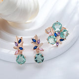 Mosaic Design Unique Green AAA Zircon Crystal 14K Rolled Gold Ring Vintage Jewellery