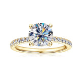 2 Carat VVS1 D Colour Moissanite Diamond Solitaire Engagement Wedding Silver Ring