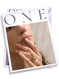 New Design 18K Gold Plated Stainless Steel Metal Geometric Adjustable Creative Ring