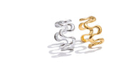 18K Gold Plated Minimalist Stainless Steel Metal Irregular Open Adjustable Ring