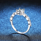 Brilliant VVS1 D Colour 1 carat Oval Cut Moissanite Silver Wedding  Eternity Ring