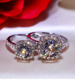 Superb D Colour 1CT 2CT Real 925 Sterling SilverMoissanite Diamond Square Rings For Women - Wedding Fine Jewellery