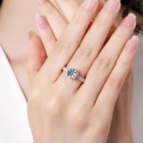 Flower Design 1ct VVS1 D Colour Moissanite Diamond Rings, S925 Silver Wedding Engagement Fine Jewellery GRA Certified